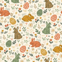 Cute Hand Drawn Spring Bunny Pattern