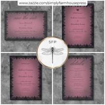 Victorian Gothic Iron Border Burgundy Wedding