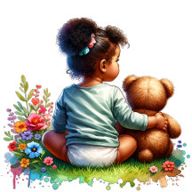 Baby Girl and her Teddy Bear Baby Shower Suite