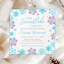 Purple and Blue Snowflakes Baby Shower
