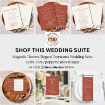 Magnolia Flowers Elegant Terracotta Wedding Suite
