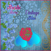 Rustic Rose Vintage Blue Romantic Valentine Gifts 