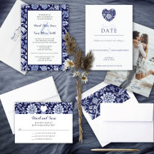 Indigo Meadow Floral Wedding Invitation Collection