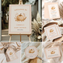 Gingham Little Pumpkin Baby Shower 