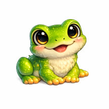 Cute Big-Eyed Frog Kawaii Animal Design