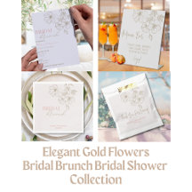 Elegant Gold Flowers Bridal Brunch Bridal Shower 