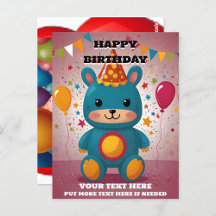 Happy Bear Birthday Invitation invites