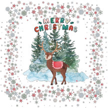 Red And Green Merry Christmas Reindeer