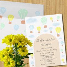 Onederful World Hot Air Balloon 1st Birthday