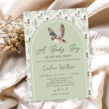 Sage Green Mallard Duck Baby Shower