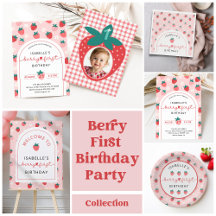 Berry First Strawberry First Birthday Party Girl