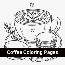 Coffee Themed Coloring Pages