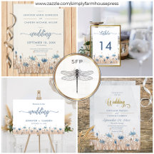 Blue Cornflowers & Wheat Field Wedding