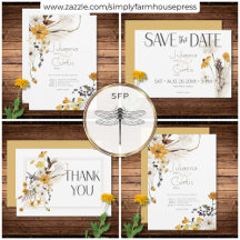 Boho Golden Yellow Meadow Flowers Wedding