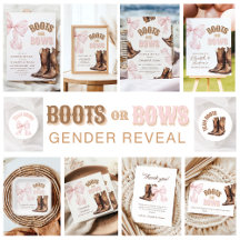 Boots or Bows Gender Reveal