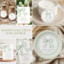Modern Sage Green Baby Shower