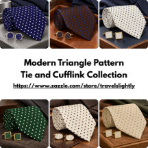 Modern Triangle Tie and Cufflink Collection