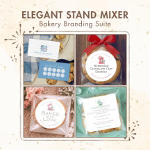 Elegant Watercolor Mixer Bakery Branding Suite