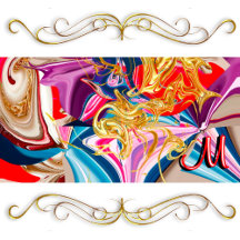 Monogrammed Liquid Abstract Desk Mats