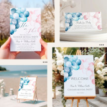 Gender Reveal Pink & Blue balloons arch 