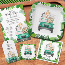TROPICAL JUNGLE SAFARI RIDE BABY SHOWER COLLECTION