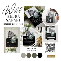 Wild Zebra Watercolor Floral Safari