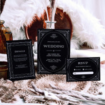 Modern Deco   Elegant Black and White Wedding