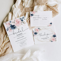Navy blush Bridal shower collection