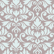 Flourish Damask Art I Duck Egg Blue & Taupe