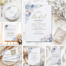 Beautiful Bridal Shower with Flowers Blue Tones