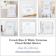 French Blue & White Victorian Floral Bridal Shower