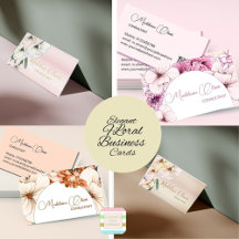Elegant Professional Personal Floral Business Card