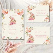 Blush pink bloom floral Bunny Baby Shower