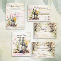 Rustic Vineyard Wedding Invitation Suite