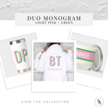 Shadow Monogram Light Pink + Green