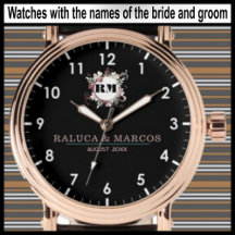 Custom Watches names of the bride and groom