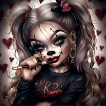 Mouse Pads Woman with Clown Makeup