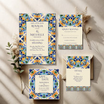Talavera wedding invitations suite