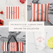 The Beach Club Red/Orange Cabana Stripe