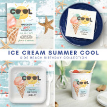 Ice Cream Summer Cool Kids Beach Birthday