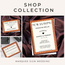 Retro Movie Theater Marquee Sign Wedding