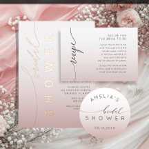 Classy Rose Gold Typography Bridal Shower