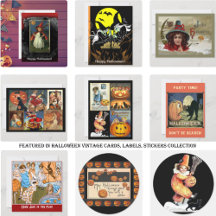 Halloween Vintage Cards, Labels, Stickers