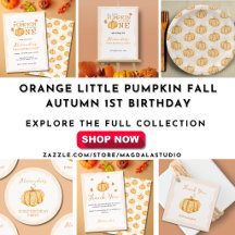 Orange Little Pumpkin Fall Autumn 1st Birthday