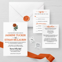 Minimalist Orange Marigold Wedding Collection
