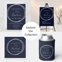 50 Fabulous Birthday Party Supplies Navy Silver