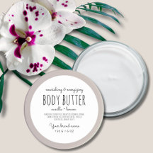 Body butter, body lotion, body scrub labels