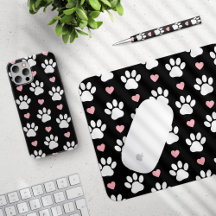 Dog Paws, Pink Hearts - Home Decor and Accessories