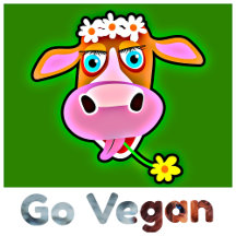GO VEGAN Mucca felice