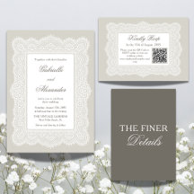 Vintage Lace Taupe & Ivory Wedding